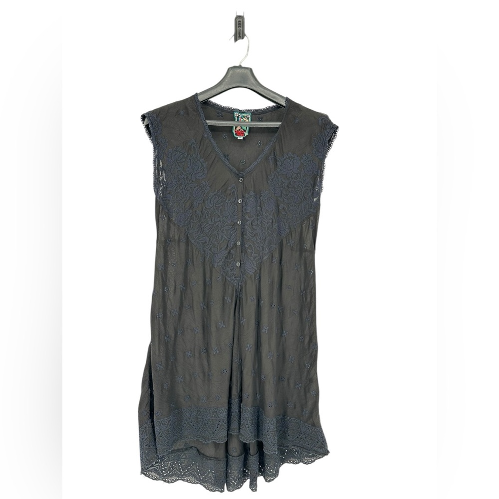 Johnny Was Black Embroidered Top